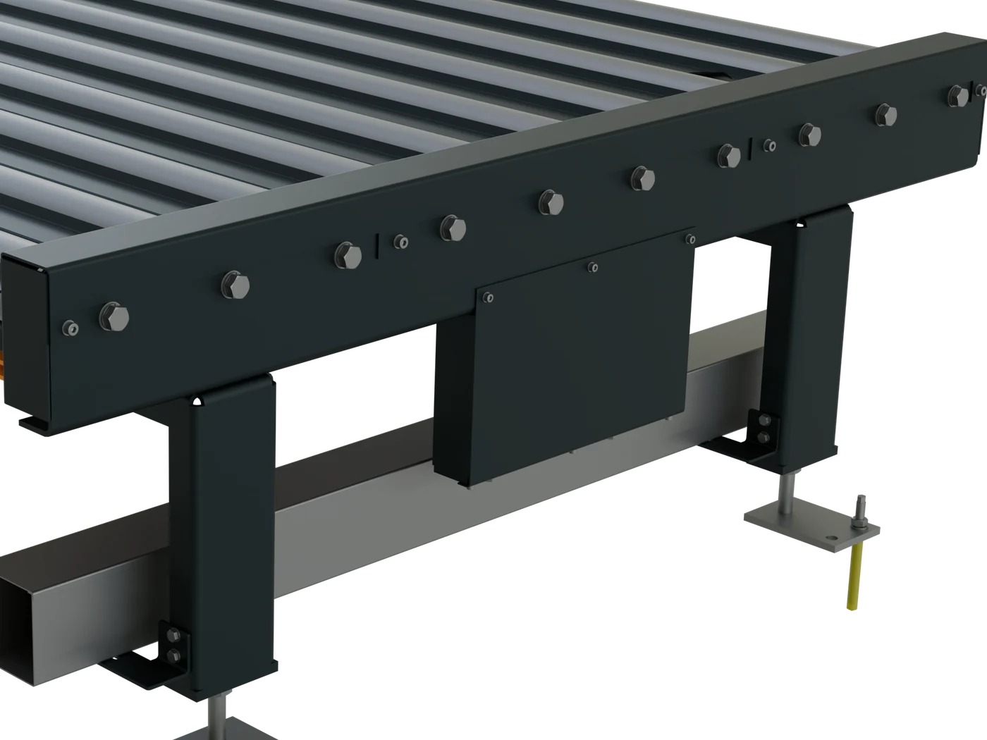 Seitenprofil, Verschraubung und Abdeckblech, CAD-Rendering
